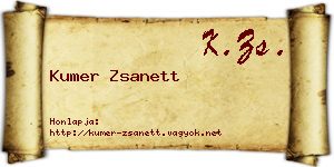 Kumer Zsanett névjegykártya